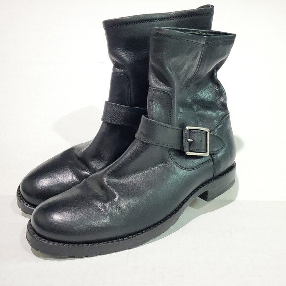 Frye Natalie Engineer Leather Boots Size 9 - Picture 2 of 16